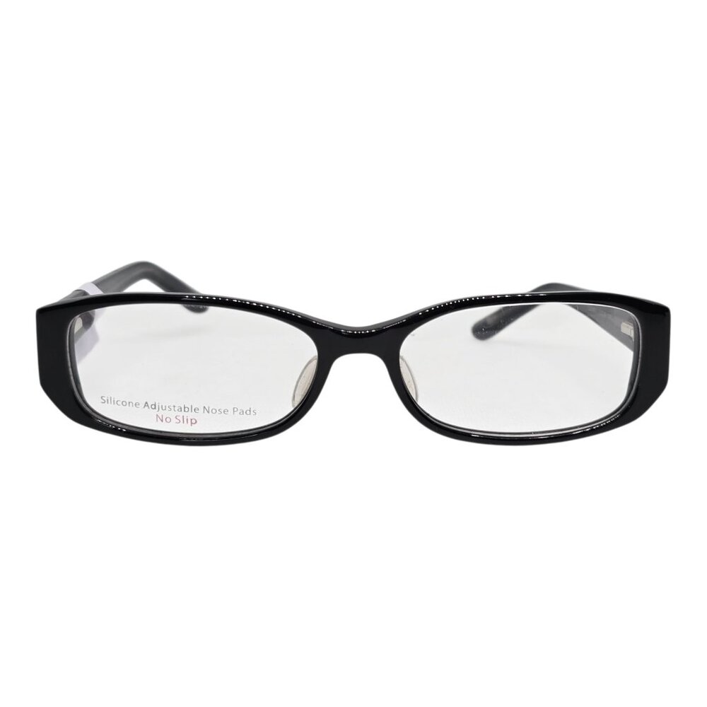 Black Rectangle Eyeglass Frames With Rhinestone Detail 54-16-135